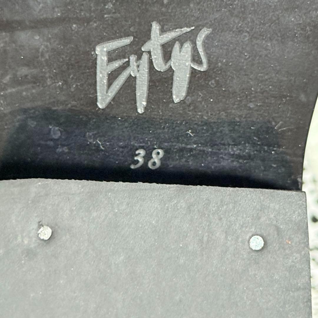 極美品✨エイティス　ロメオ　レザーアンクルブーツ　サイドジップ　ブラック　38