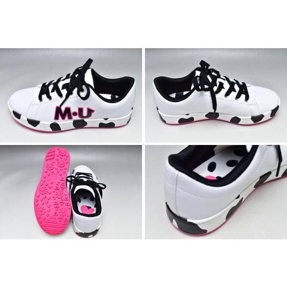 MU SPORTS ◆24.5cm WH ダルメシアン柄スパイクレスシューズ