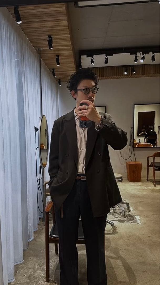 ジャケット・アウター ULTERIOR MELANGE WOOL GABARDINE D/B JKT