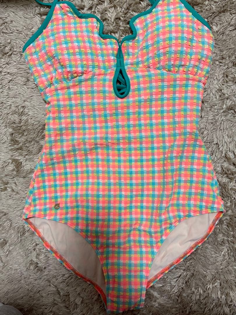 セール中　APRILPOOLDAY チェック柄 ワンピース水着