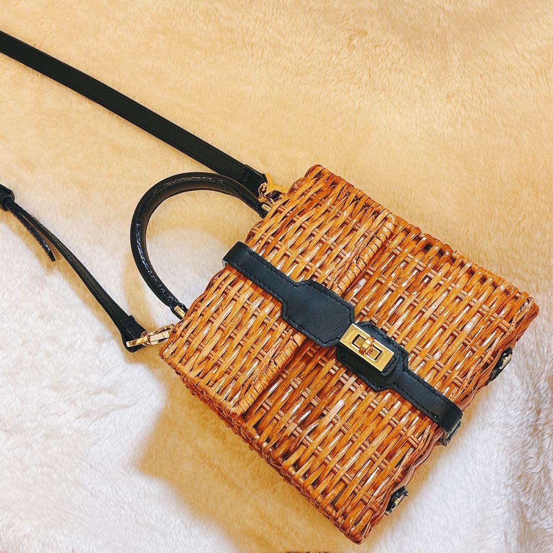 ヴィオラドーロ　2WAY　ターンロック　ラタン　牛革　ショルダーバッグ　MIRO