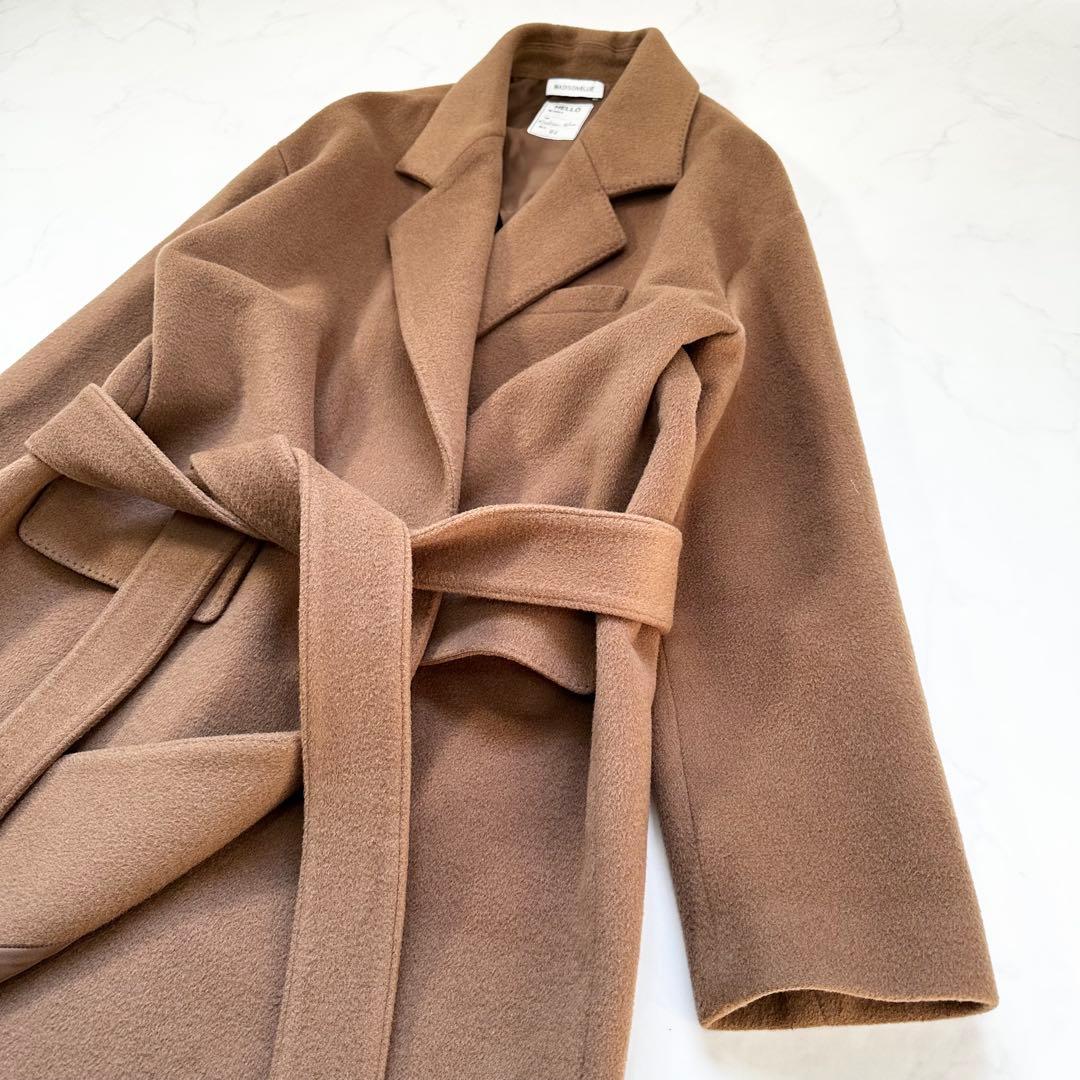 未使用級✨マディソンブルー キャメルベルテッドコート ウール シルク 近年 M