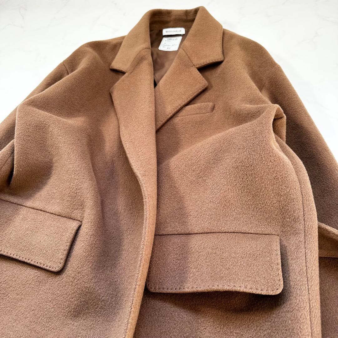 未使用級✨マディソンブルー キャメルベルテッドコート ウール シルク 近年 M