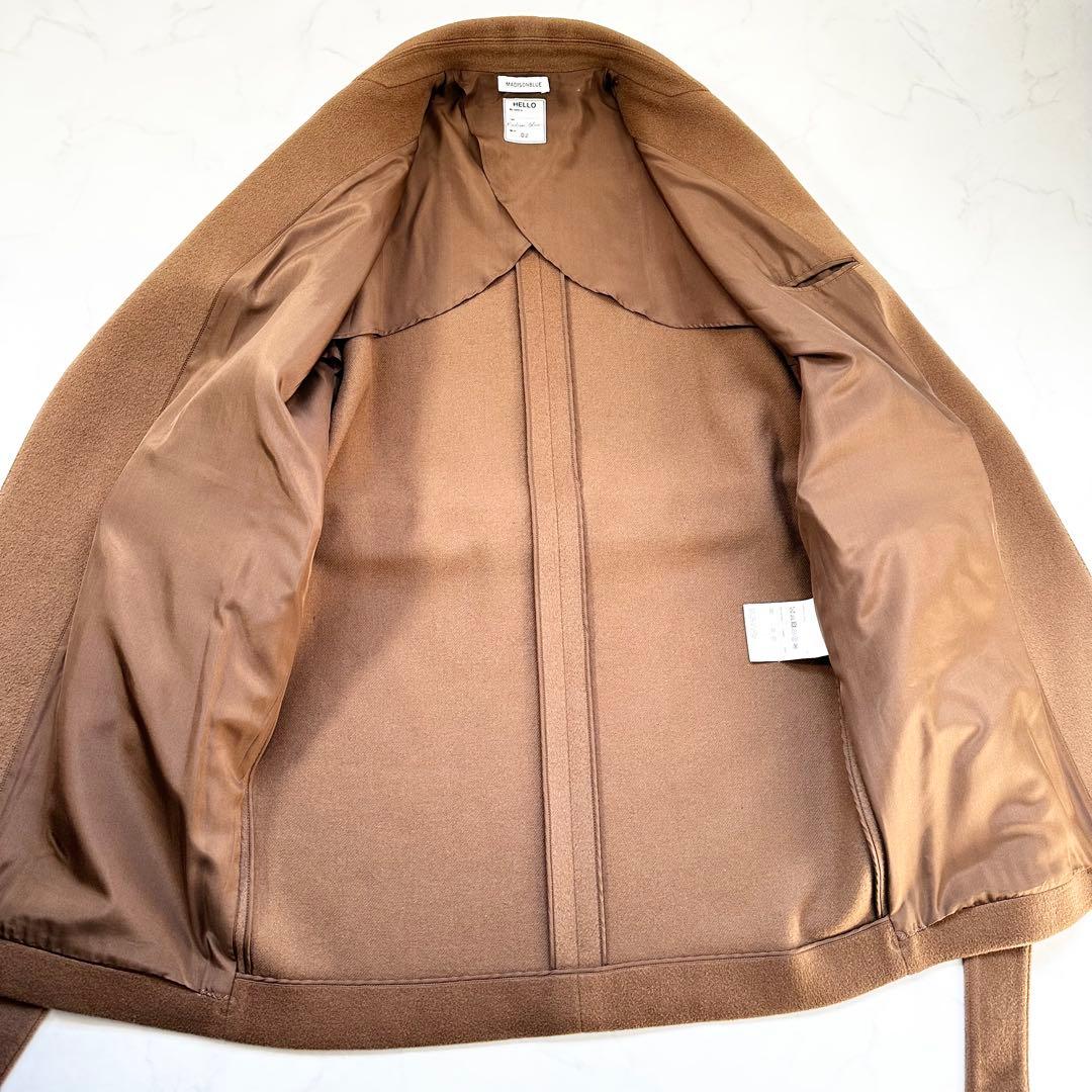 未使用級✨マディソンブルー キャメルベルテッドコート ウール シルク 近年 M