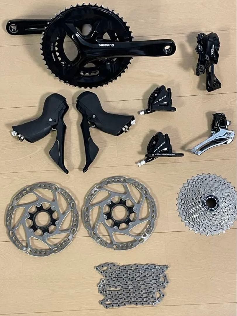 ★美品シマノ105 R700011速(機械式)油圧ディスクコンポーネントセット
