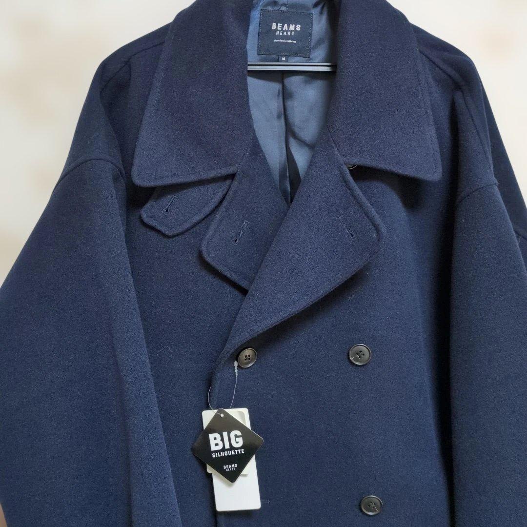 BEAMS ネイビー ピーコート BIGシルエット