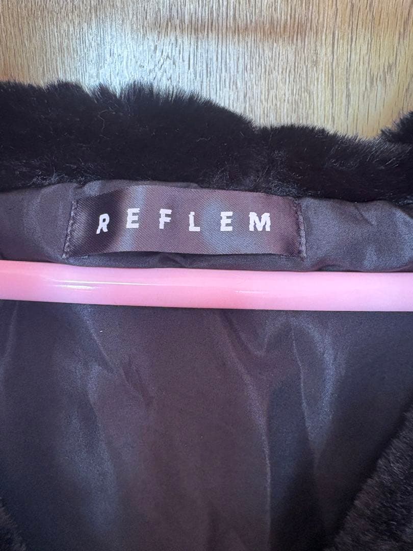 REFLEM/レフレムうさ耳BIGファーパーカーファーブルゾンフーディーブラック