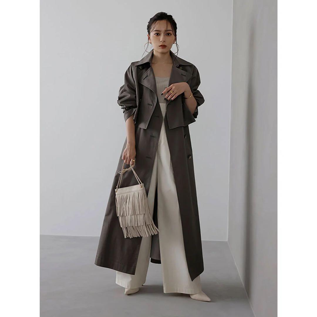 【美品】anuans アニュアンス 3wayトレンチコート チャコールグレー