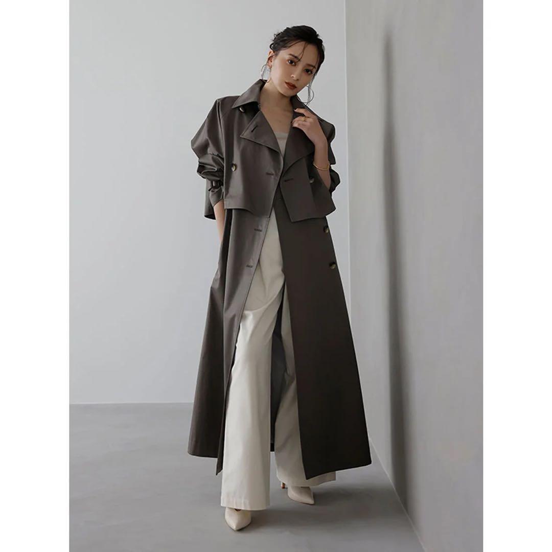 【美品】anuans アニュアンス 3wayトレンチコート チャコールグレー