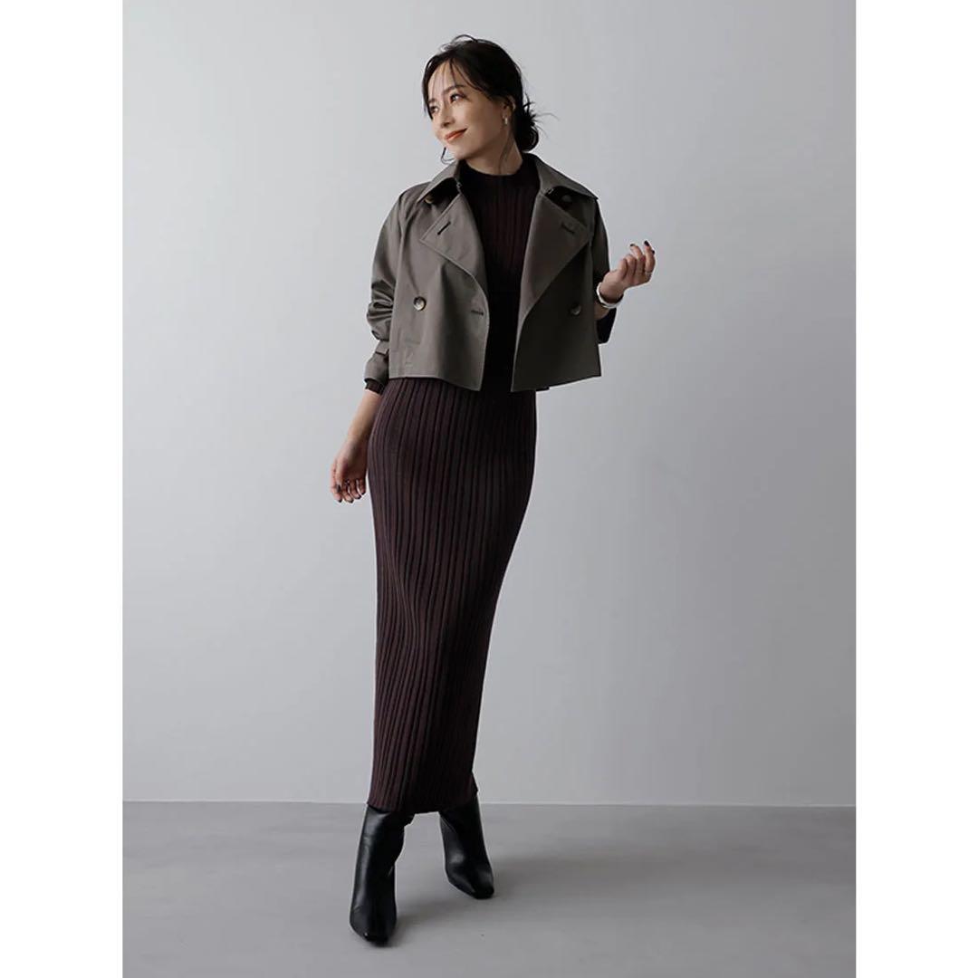 【美品】anuans アニュアンス 3wayトレンチコート チャコールグレー