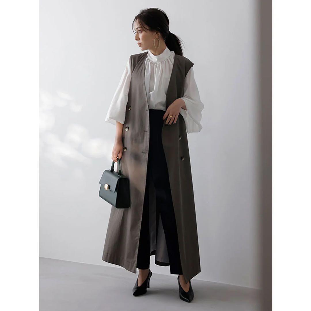 【美品】anuans アニュアンス 3wayトレンチコート チャコールグレー