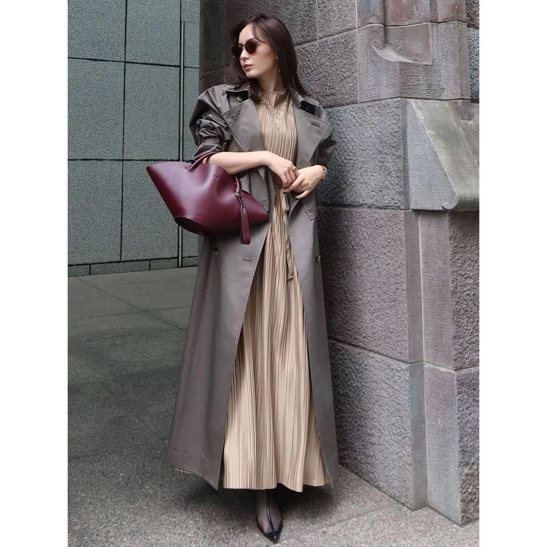 【美品】anuans アニュアンス 3wayトレンチコート チャコールグレー