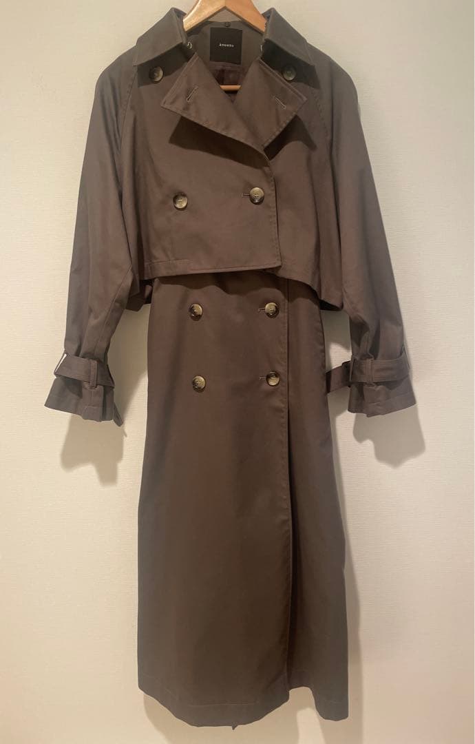 【美品】anuans アニュアンス 3wayトレンチコート チャコールグレー