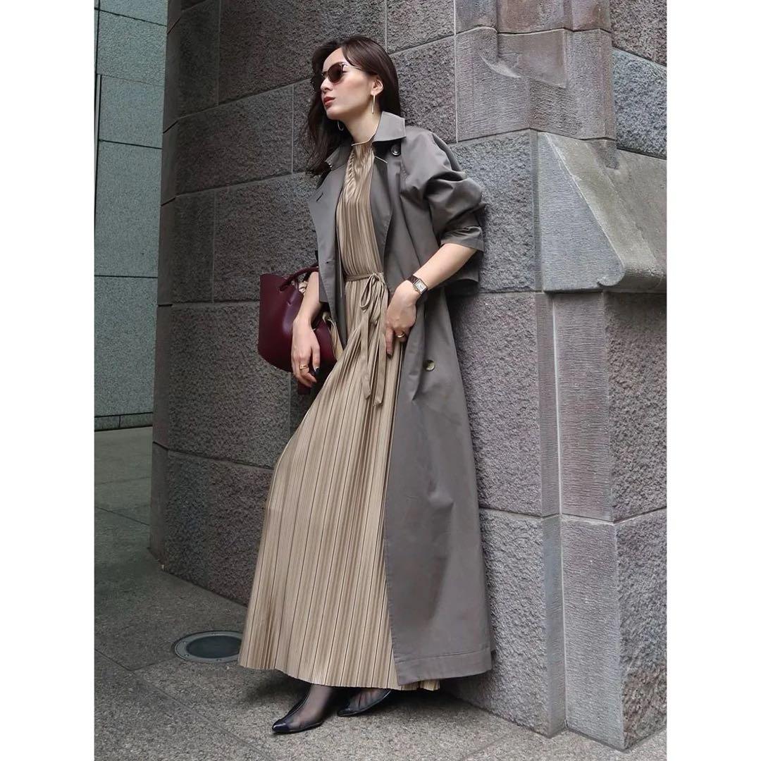 【美品】anuans アニュアンス 3wayトレンチコート チャコールグレー