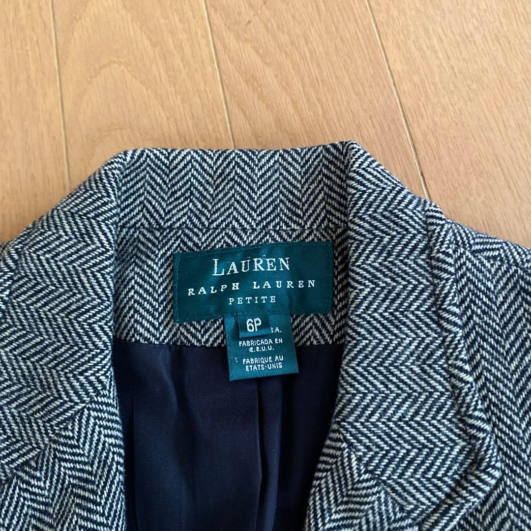 ラルフローレンRalphLauren テーラードJK肘当馬のボタン ツィード