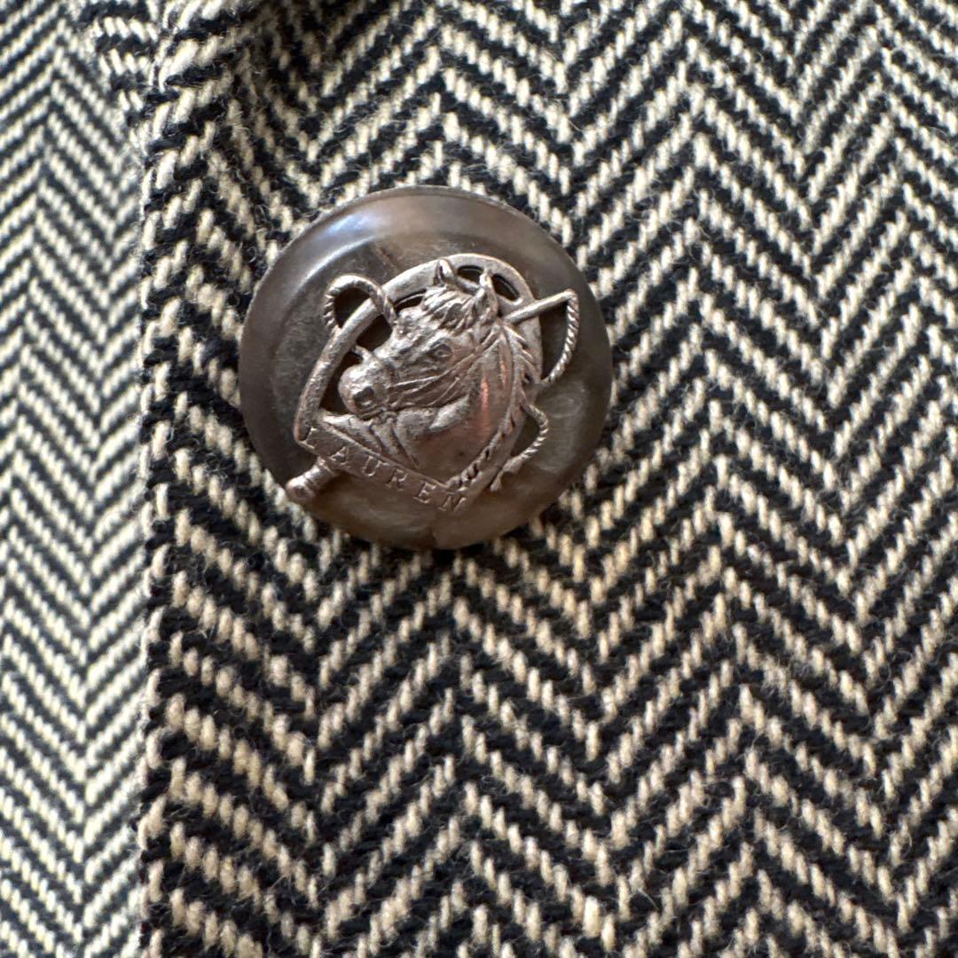 ラルフローレンRalphLauren テーラードJK肘当馬のボタン ツィード