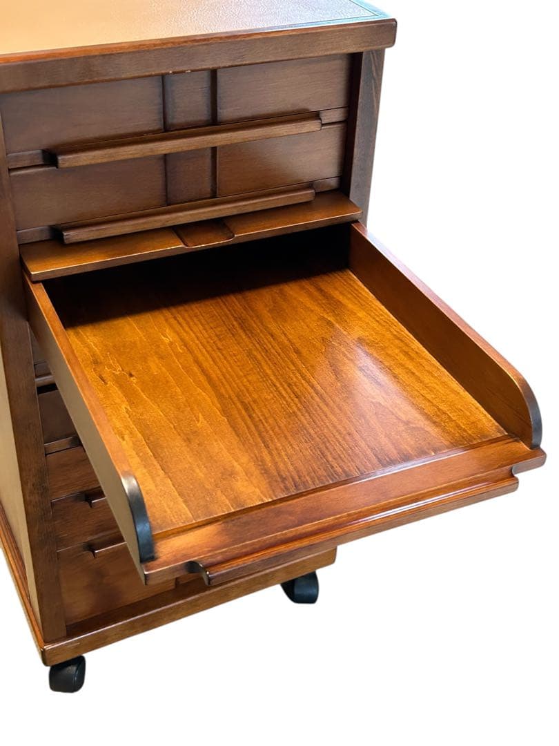 豊岡クラフト 木製書類整理ケース 7段 キャスター付 サイドデスク チェスト