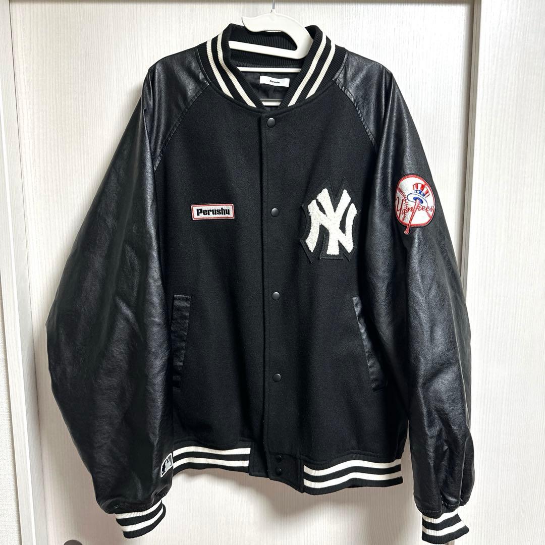 （美品）perushu × MLB ニューヨークヤンキース スタジャン ＸＬ