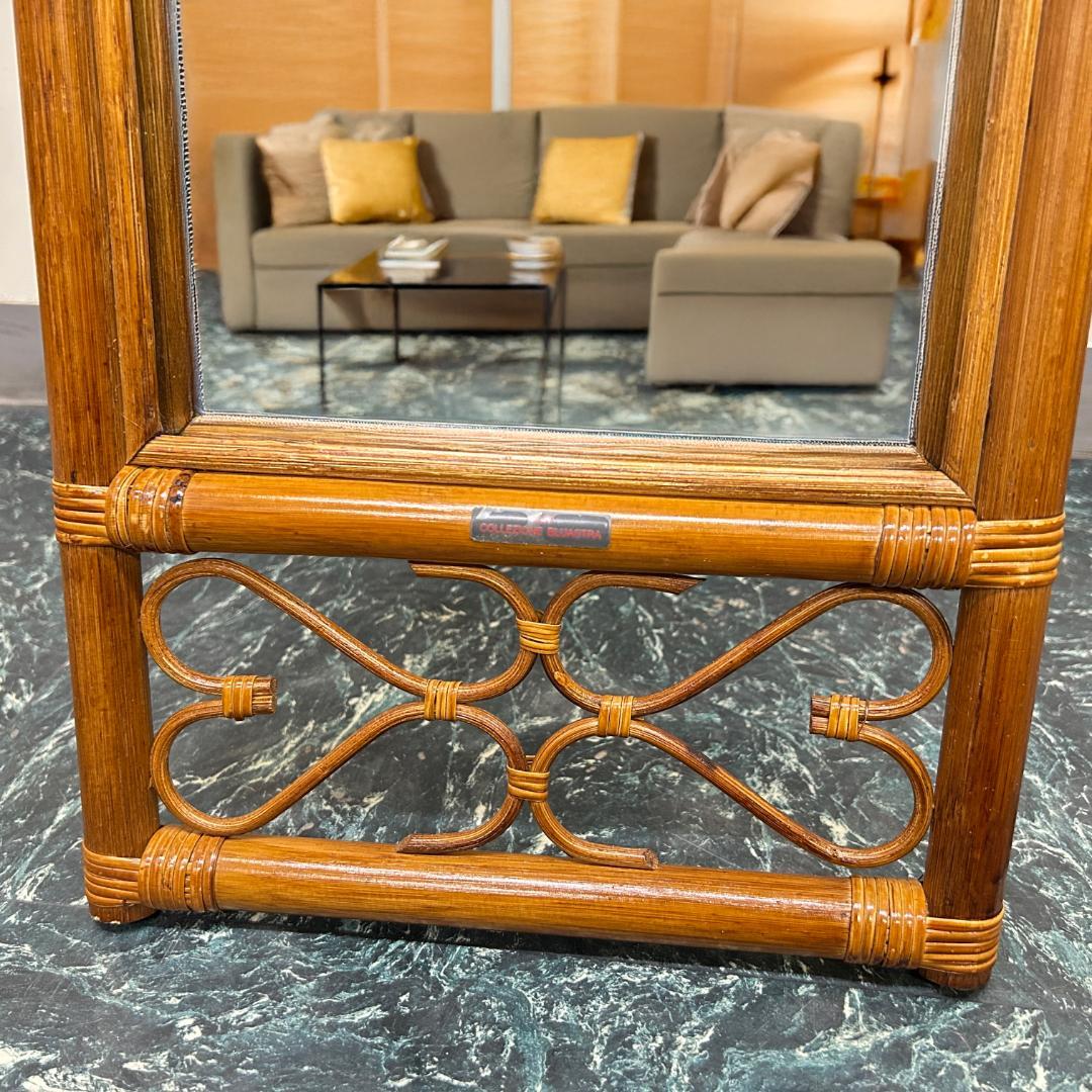 新品 レトロ ラタン 籐 カネボウ化粧品 62 ベルの会記念品 インテリアミラー