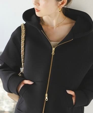 noble ダンボールニットフーデットパーカー　ブラック