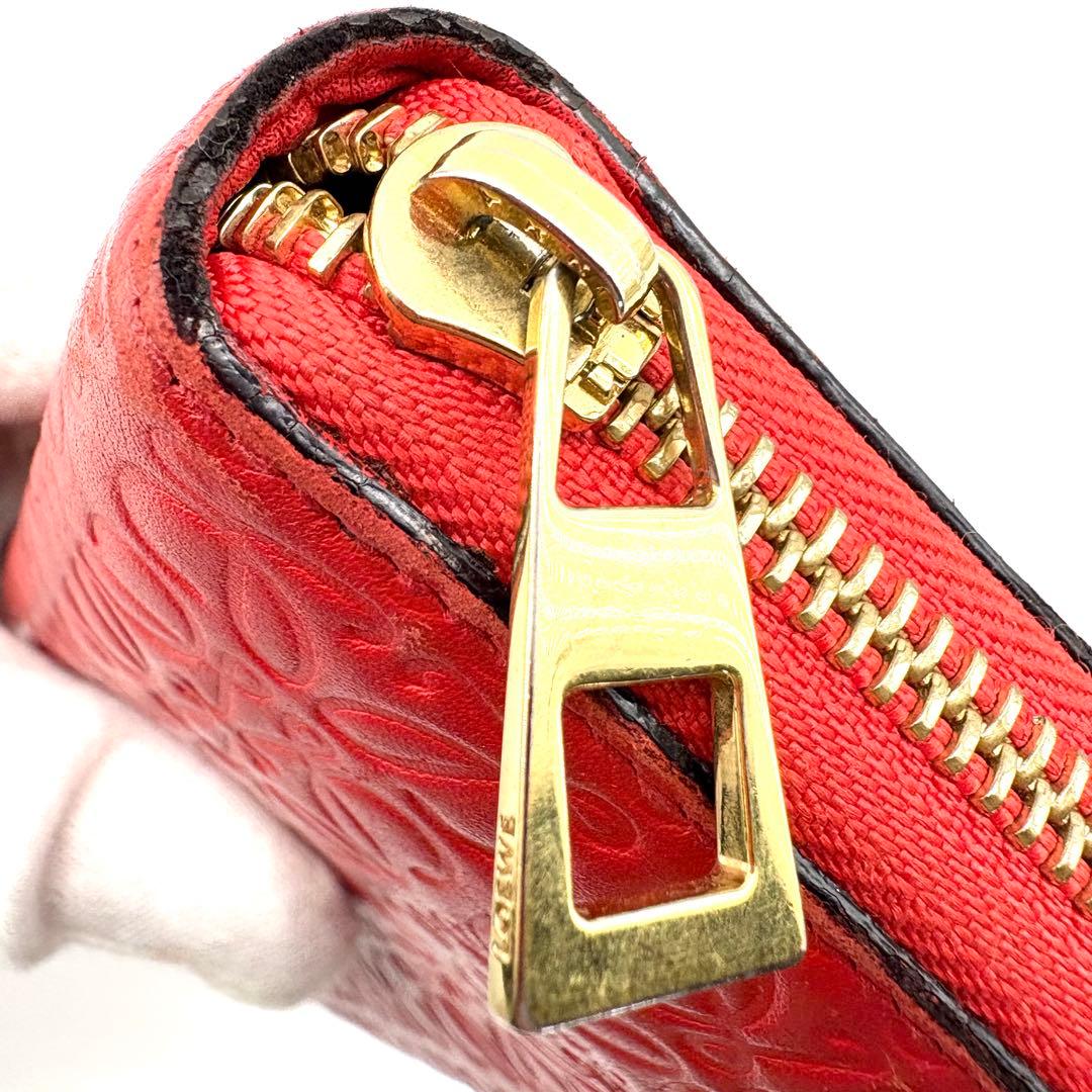 【美品・箱付き】LOEWE　長財布　リピートアナグラム　エンボス　コンチネンタル