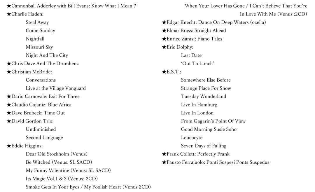 高音質 Jazz CD まとめ vol.2