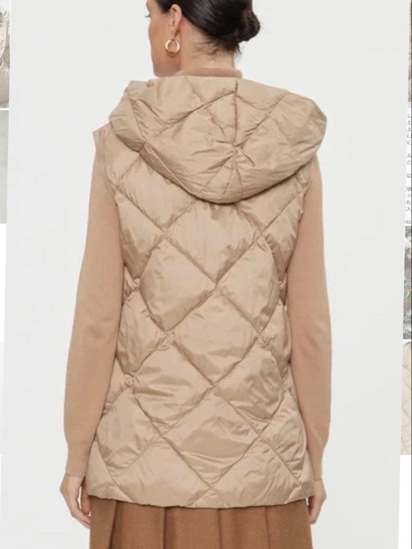 ほぼ未使用✨ マックスマーラ ダウンベスト 2023AW ベージュ 36 丈長め