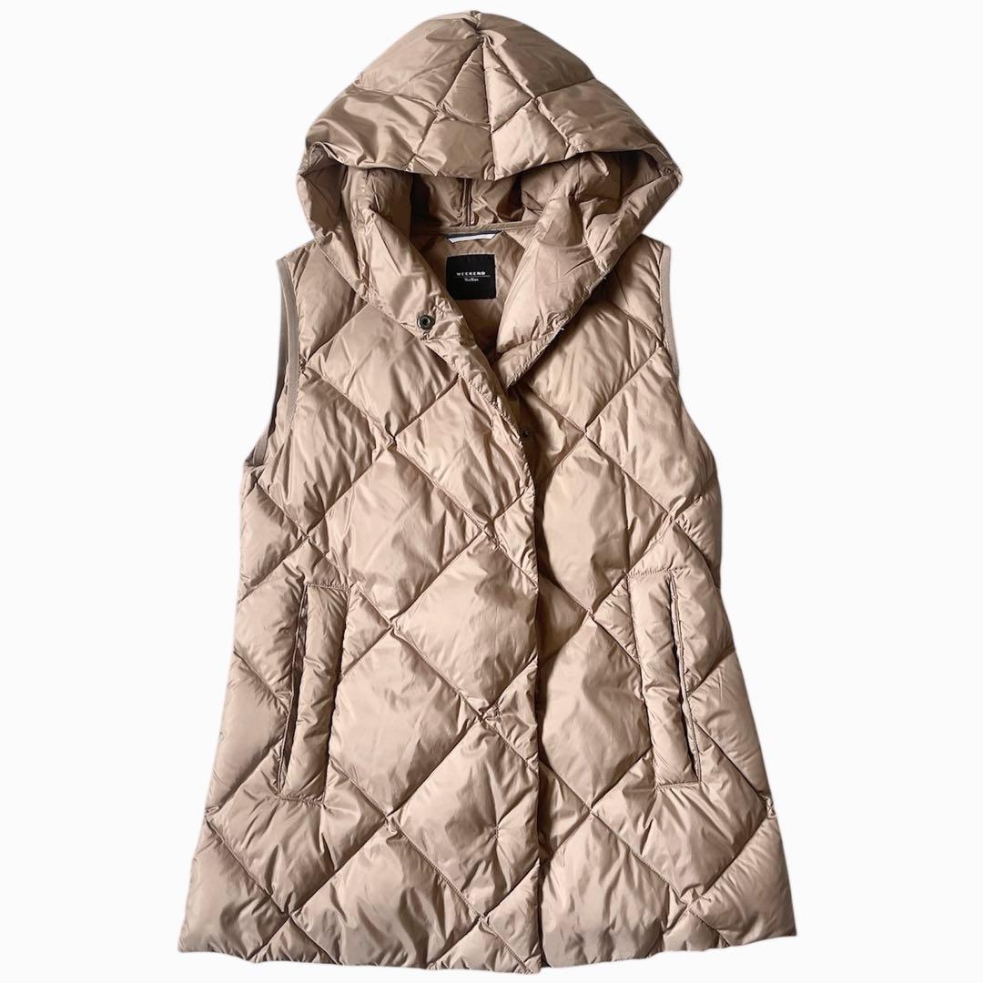 ほぼ未使用✨ マックスマーラ ダウンベスト 2023AW ベージュ 36 丈長め