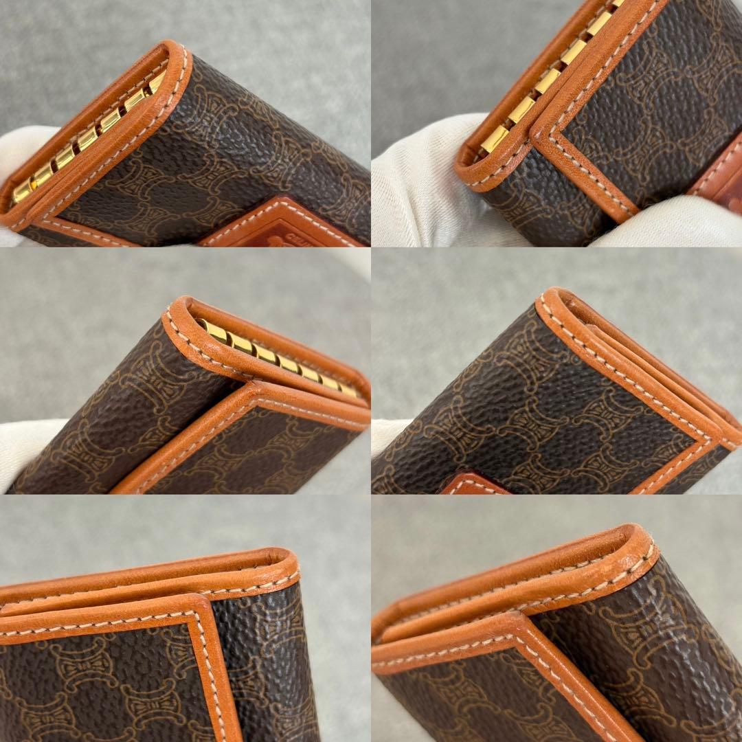 【美品】セリーヌ✨6連キーケース ブラウン系マカダム柄 PVC 鍵入れ m237