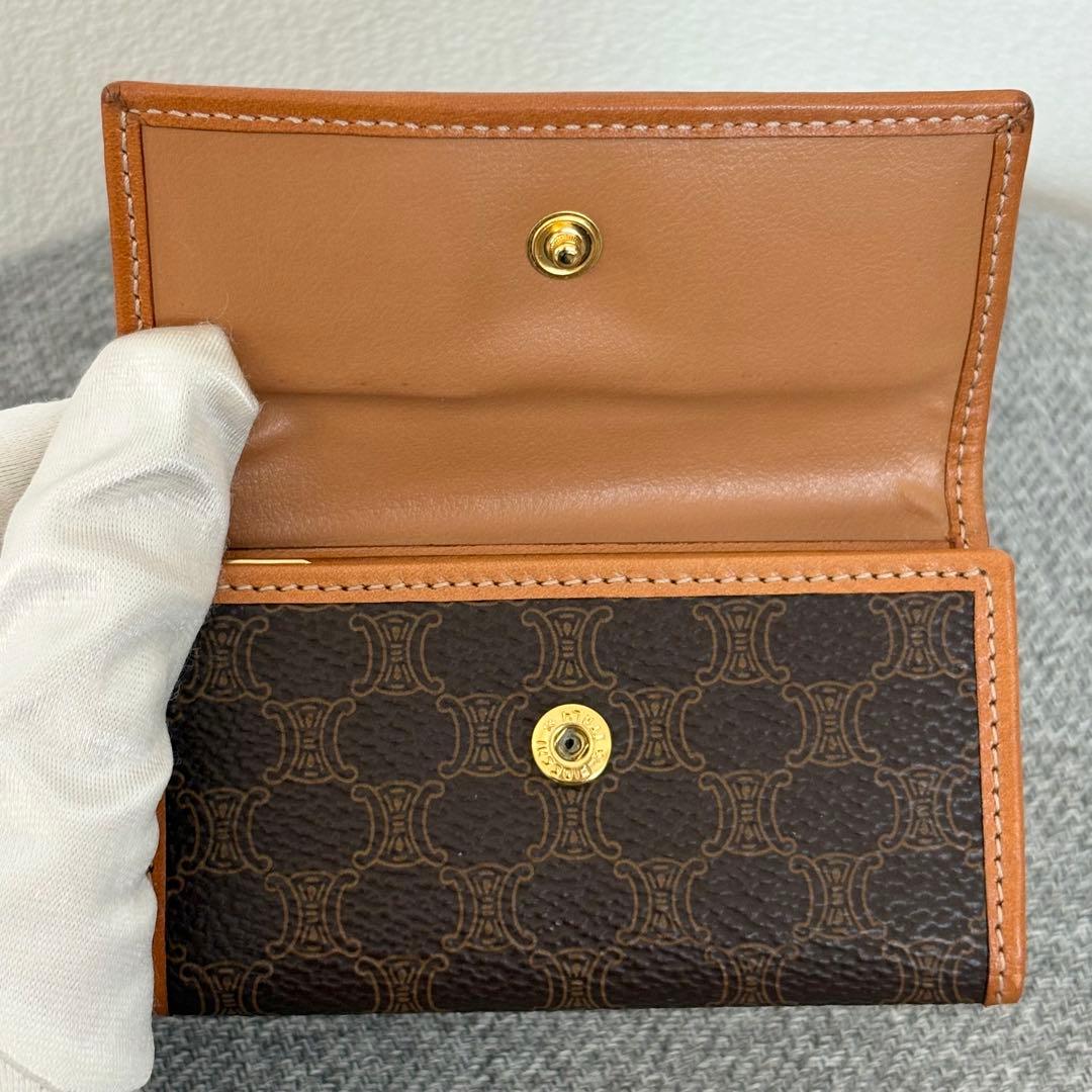 【美品】セリーヌ✨6連キーケース ブラウン系マカダム柄 PVC 鍵入れ m237