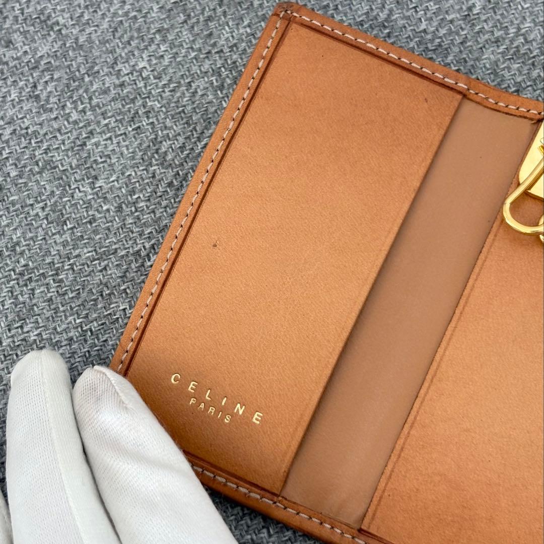 【美品】セリーヌ✨6連キーケース ブラウン系マカダム柄 PVC 鍵入れ m237