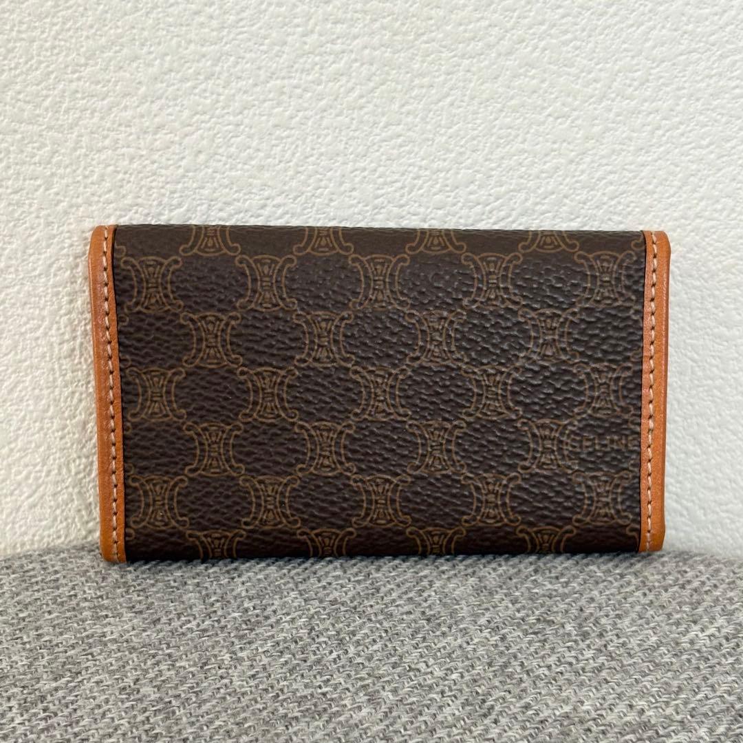 【美品】セリーヌ✨6連キーケース ブラウン系マカダム柄 PVC 鍵入れ m237