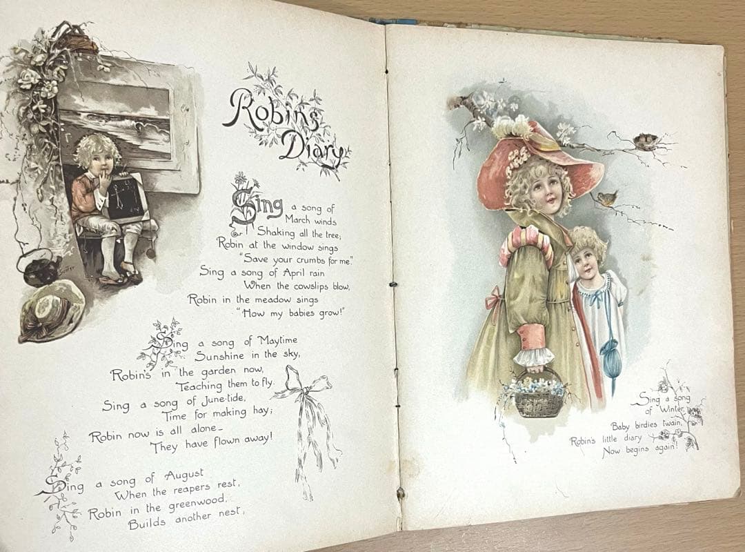 No316 希少 古書 洋書 絵本 児童書　アンティーク　ビクトリア　詩集　童謡