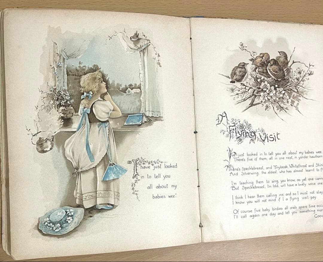 No316 希少 古書 洋書 絵本 児童書　アンティーク　ビクトリア　詩集　童謡