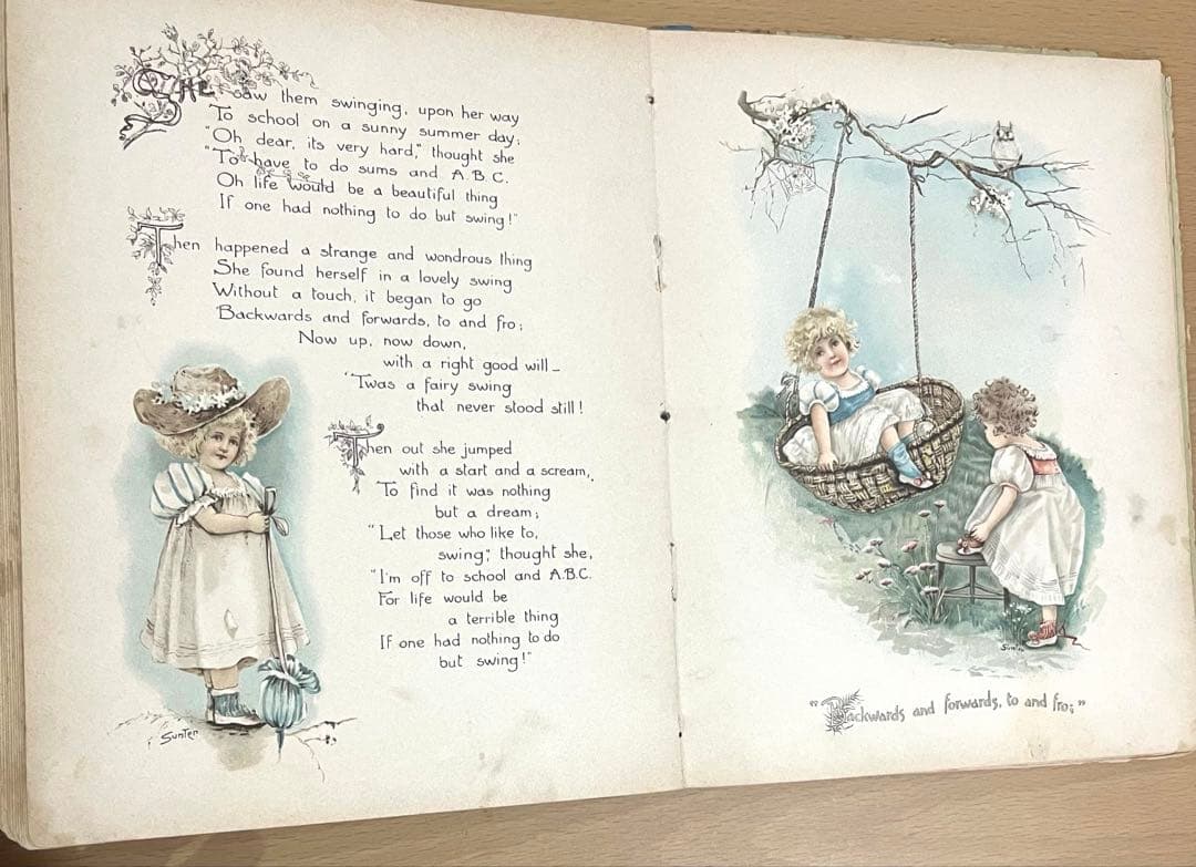 No316 希少 古書 洋書 絵本 児童書　アンティーク　ビクトリア　詩集　童謡