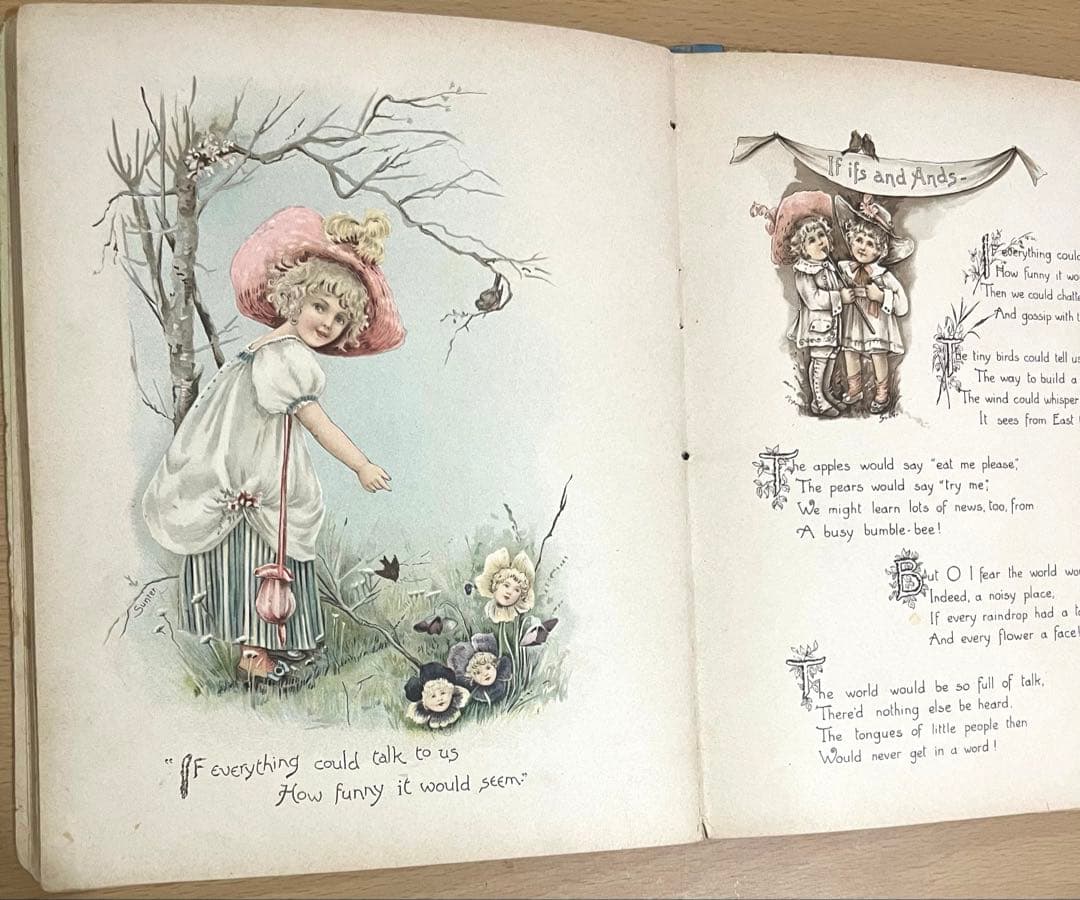 No316 希少 古書 洋書 絵本 児童書　アンティーク　ビクトリア　詩集　童謡