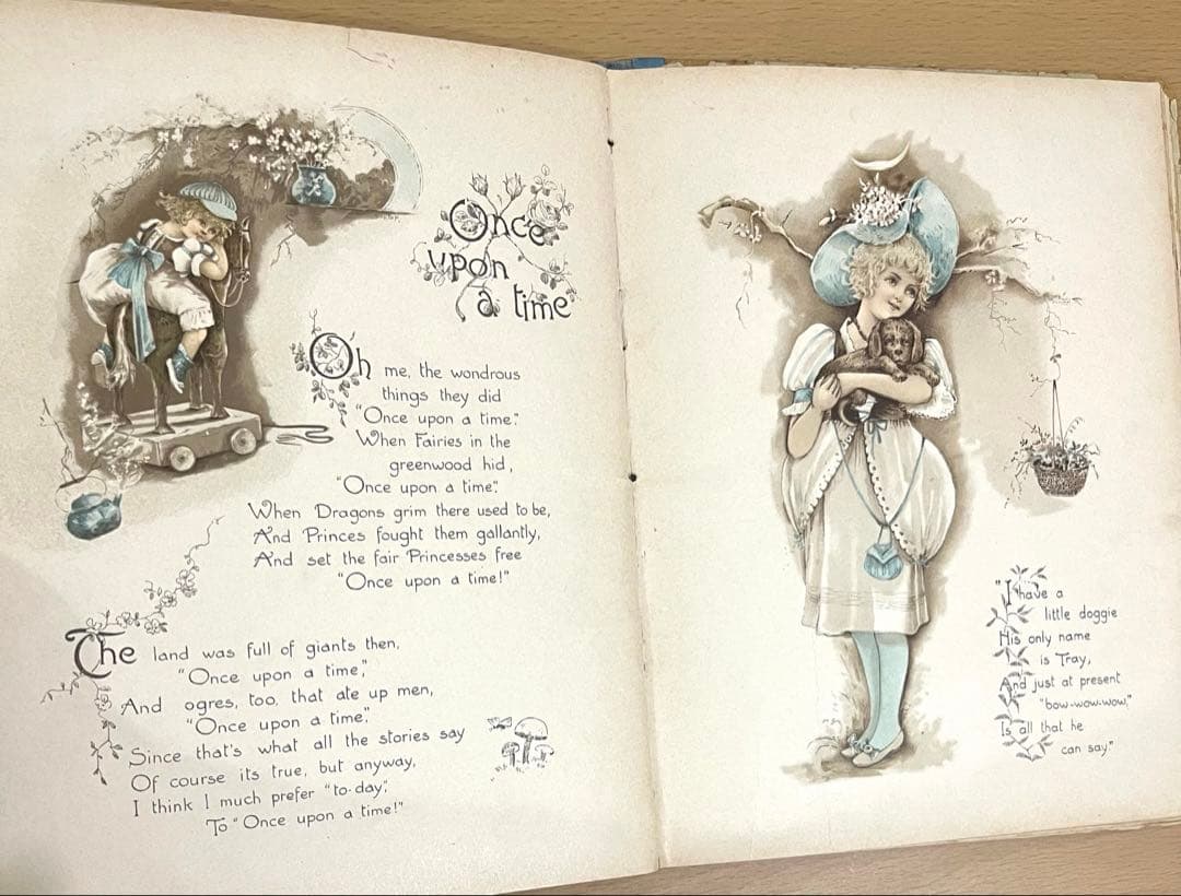 No316 希少 古書 洋書 絵本 児童書　アンティーク　ビクトリア　詩集　童謡