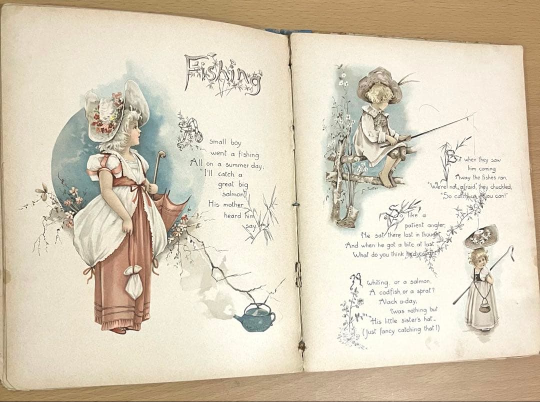 No316 希少 古書 洋書 絵本 児童書　アンティーク　ビクトリア　詩集　童謡