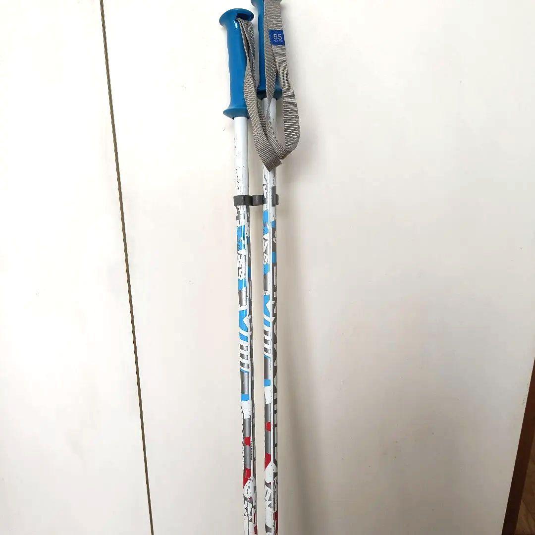 (もん) ノルディカジュニア用スキー120㌢ ストック85㌢付