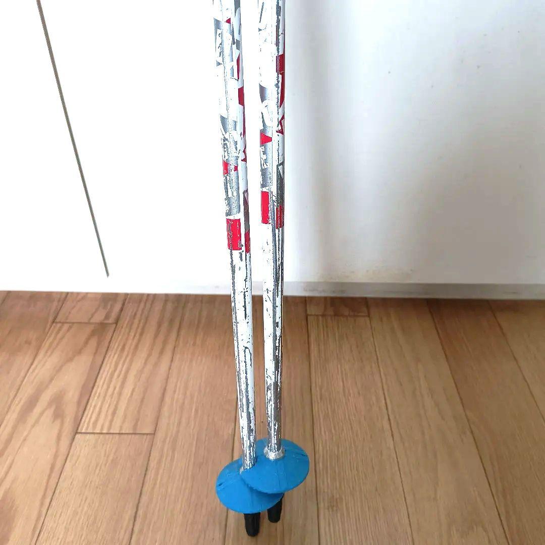 (もん) ノルディカジュニア用スキー120㌢ ストック85㌢付