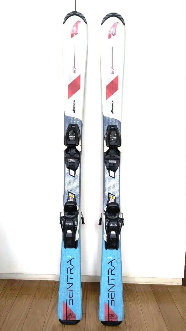 (もん) ノルディカジュニア用スキー120㌢ ストック85㌢付