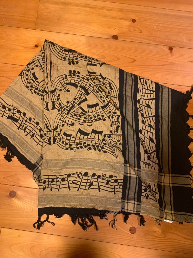 ナンバーナイン　音符　ストール　07SS ベージュ　プレートあり