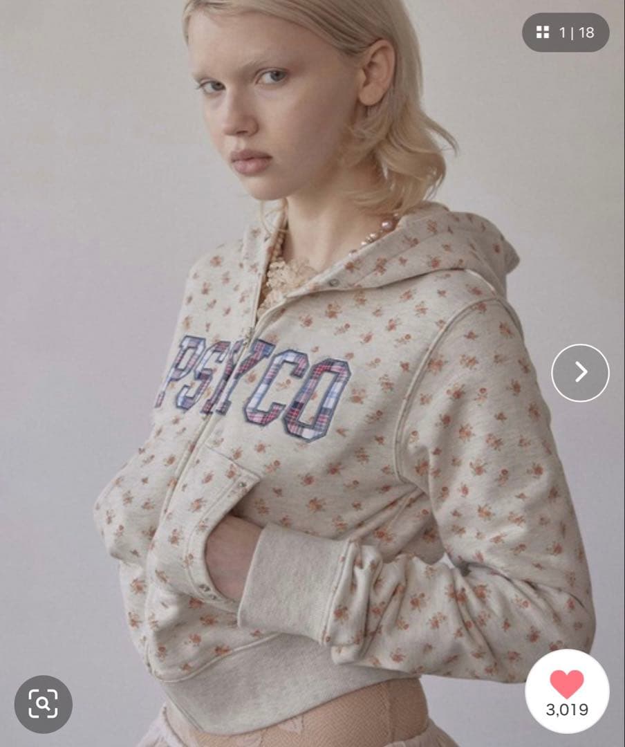 SCULPTOR Cottage Zip-Up Hoodie Flower 花柄