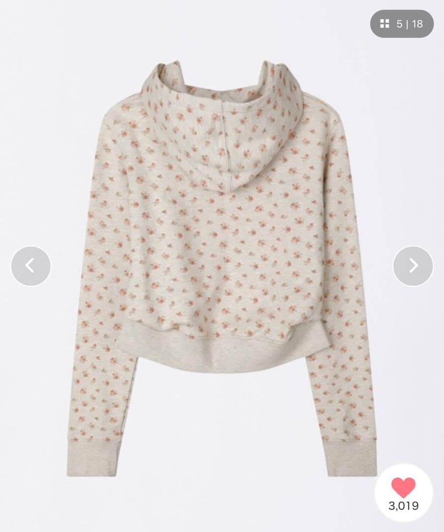 SCULPTOR Cottage Zip-Up Hoodie Flower 花柄