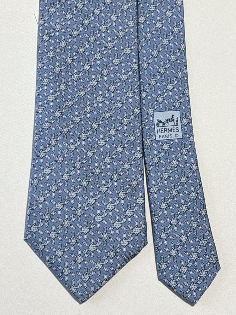 エルメス ネクタイ シルク スノーフレーク 雪 クリスタル 結晶 未使用