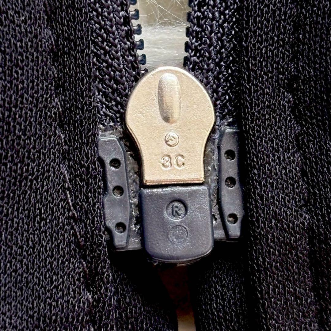 レオナール カンカン素材 美品 ジップカーディガン LL 黒