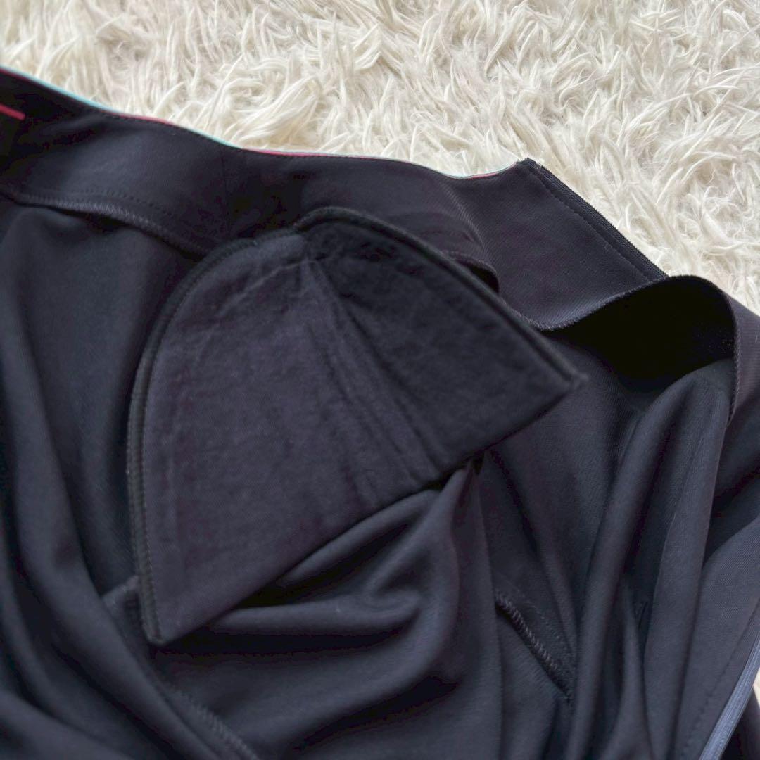 レオナール カンカン素材 美品 ジップカーディガン LL 黒