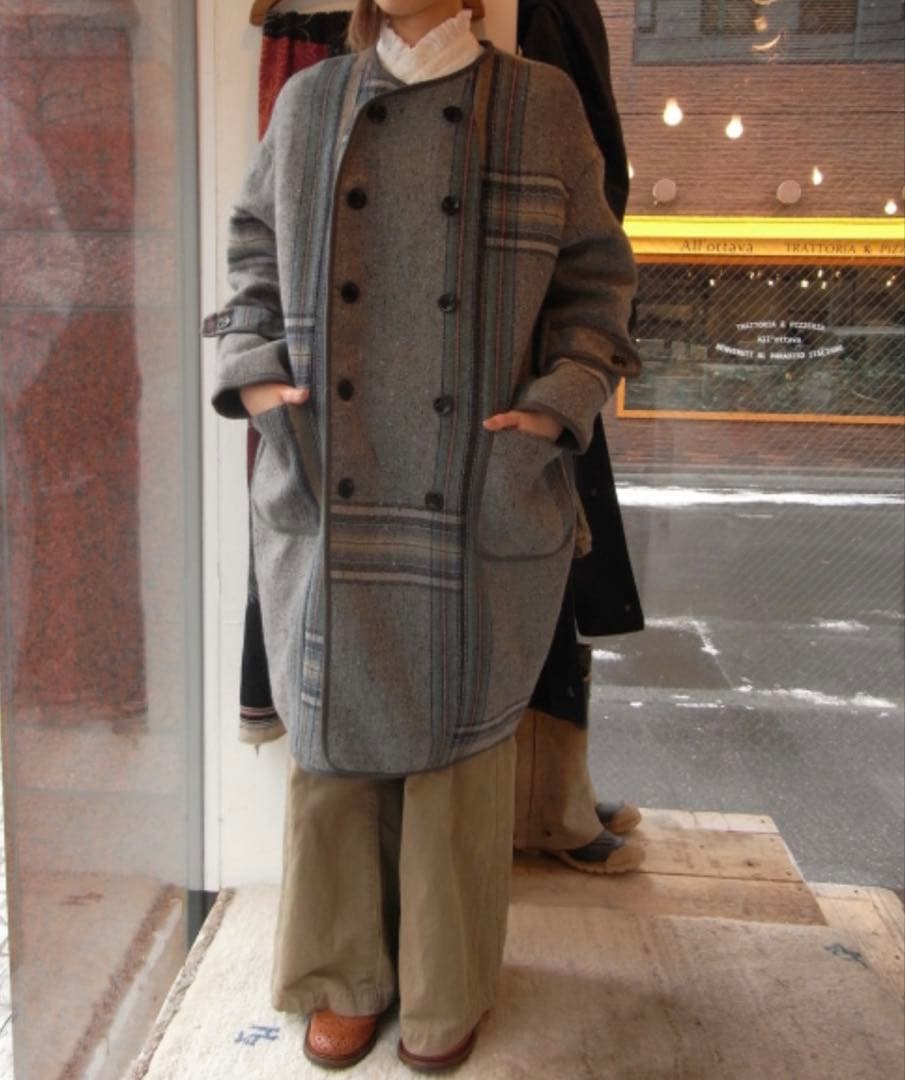 KAPITAL（キャピタル）| ウール二重織BIGチェック 女の子パフコート