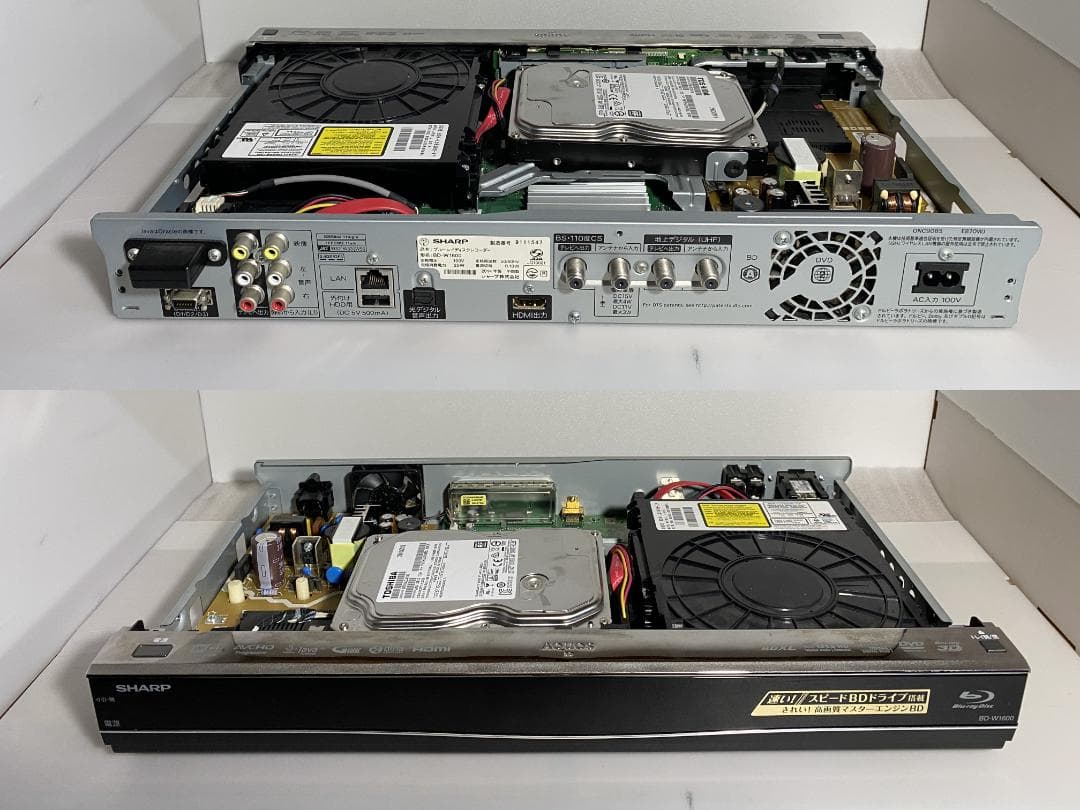 SHARP　AQUOS　BD-W1600 HDD:1TB　2番組同時録画