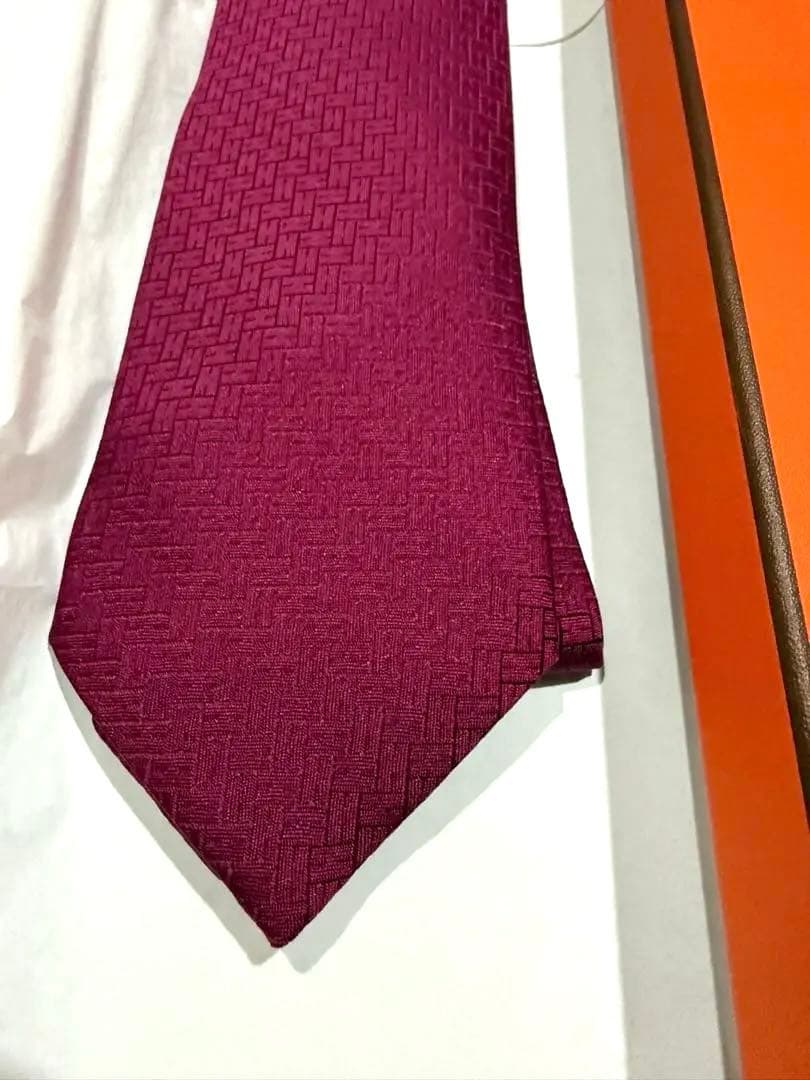 エルメス シルクネクタイ ローズインディアン